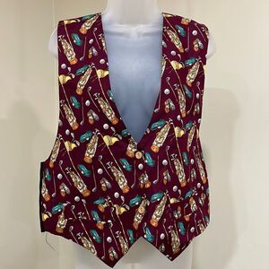 NWOT JLN USA Golf Patterned Vest.  Size L large grande 12/14